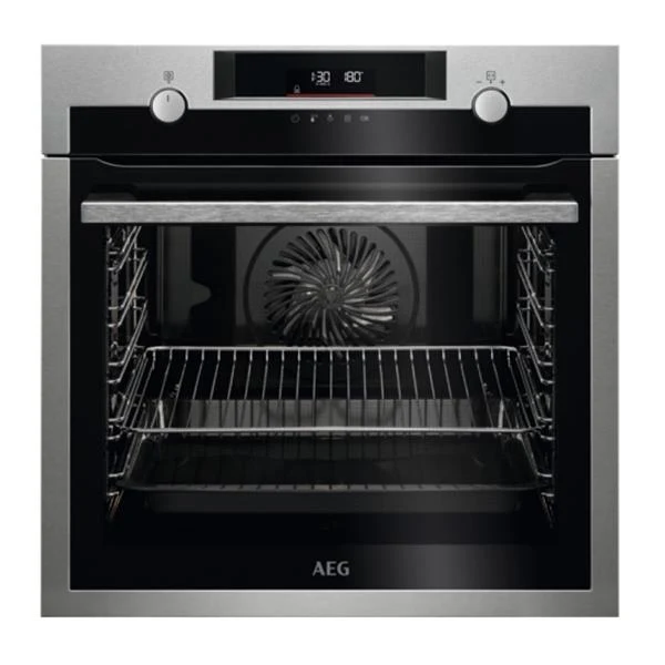 Forno Elettrico da Incasso AEG BPE535260M Serie 6000 SurroundCook 71 L Pirolitico Classe + (A59,4×L59,5×P54,6) Nero/Acciai...
