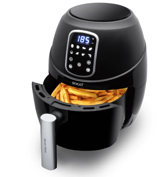 Friggitrice ad aria digitale 3,5 L 1400 W con temperatura regolabile e timer 60 minuti Sogo