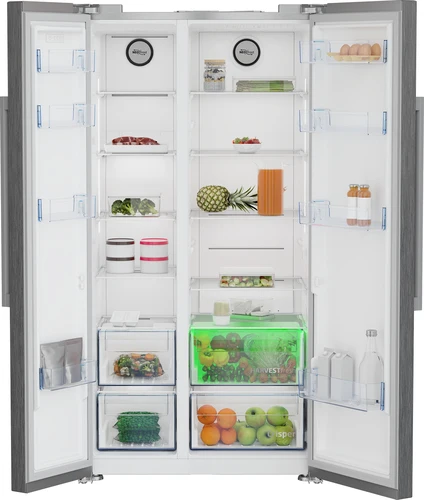 Frigorifero Side Side Beko GN163130PTN 580 Litri Classe F (A179xL91xP70,5) Compressore ProSmart Inverter Tecnologia Harves...