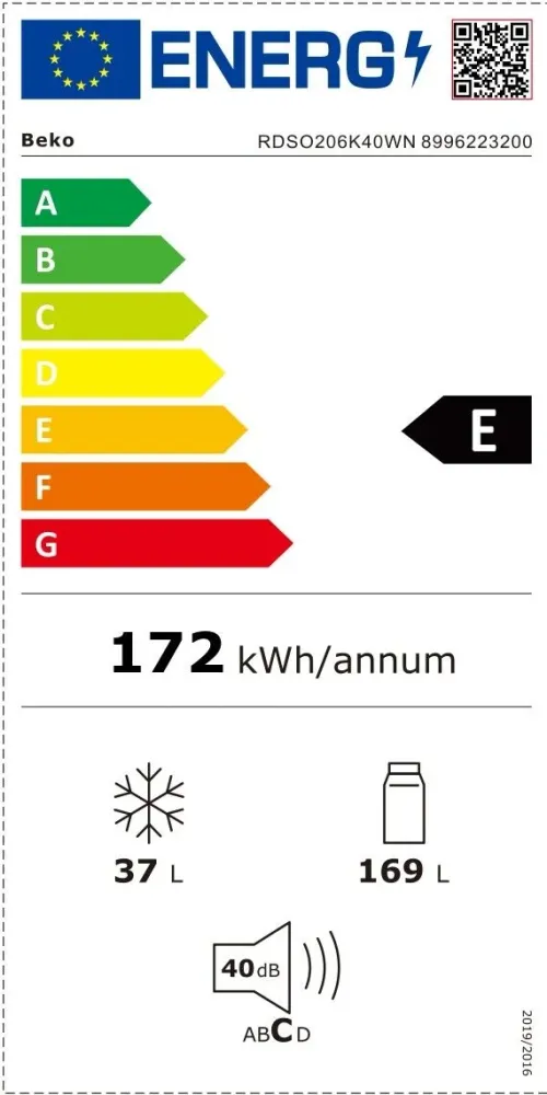 Frigorifero Sottotavolo Beko TS190040N 88 Litri Classe E (A81,8xL47,5xP50) Statico Bianco