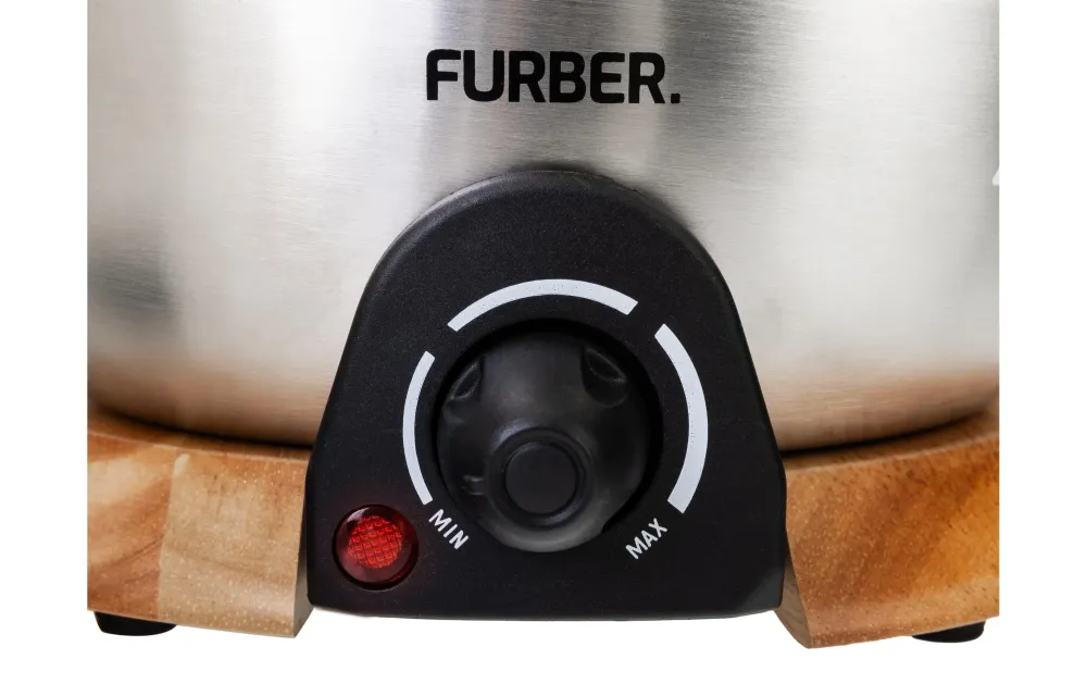 Furber. Set per fonduta Furber – acciaio inossidabile, 1,8 l, 8 persone, elettrico – nero/argento