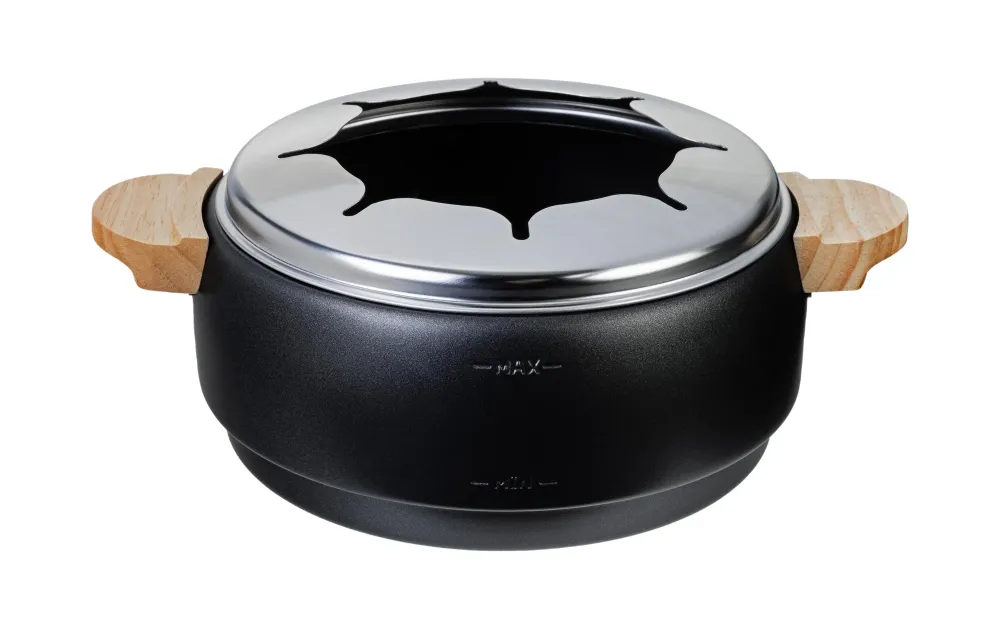 Furber. Set per fonduta Furber – acciaio inossidabile, 1,8 l, 8 persone, elettrico – nero/argento
