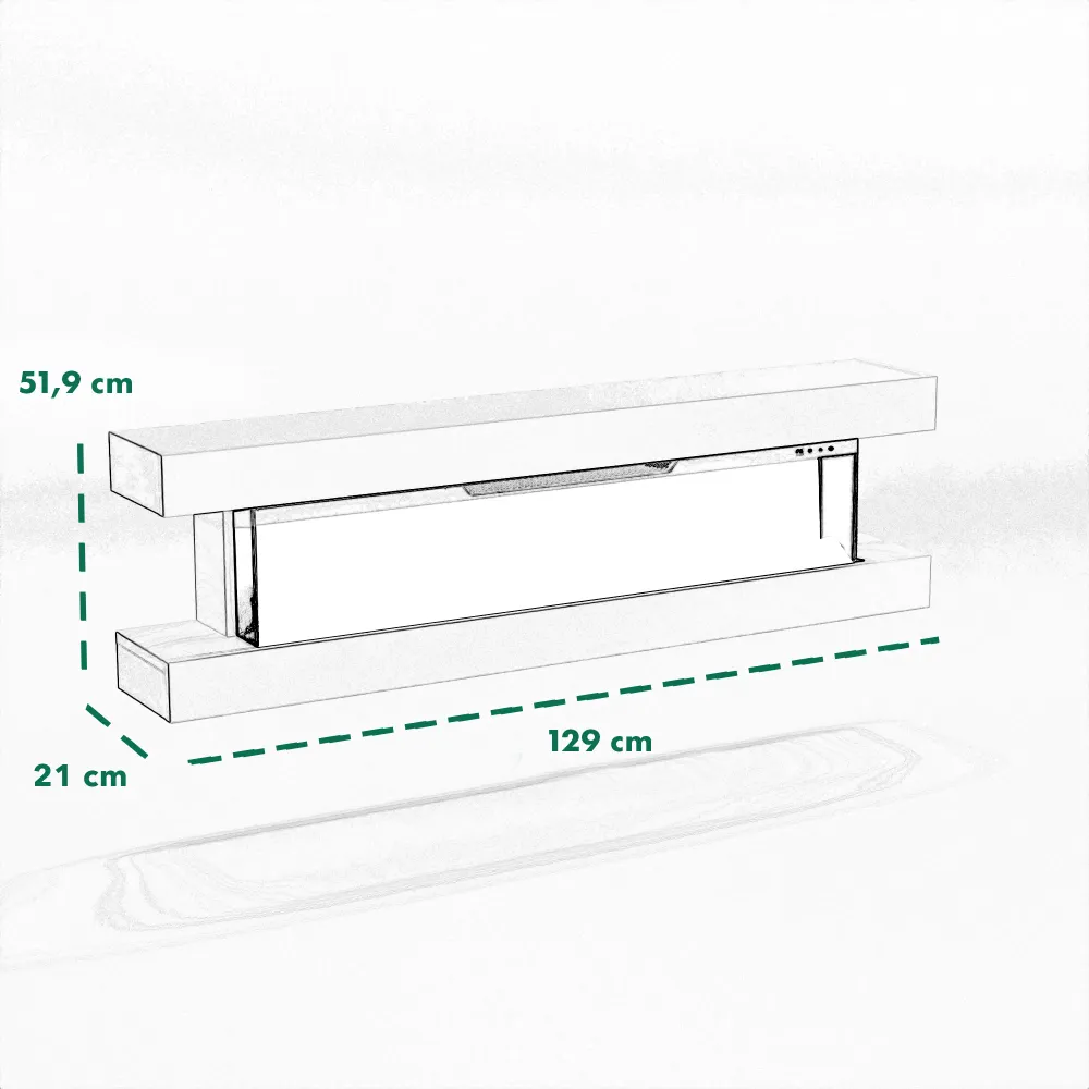 Glow Fire Clear Wall Camino elettrico da parete