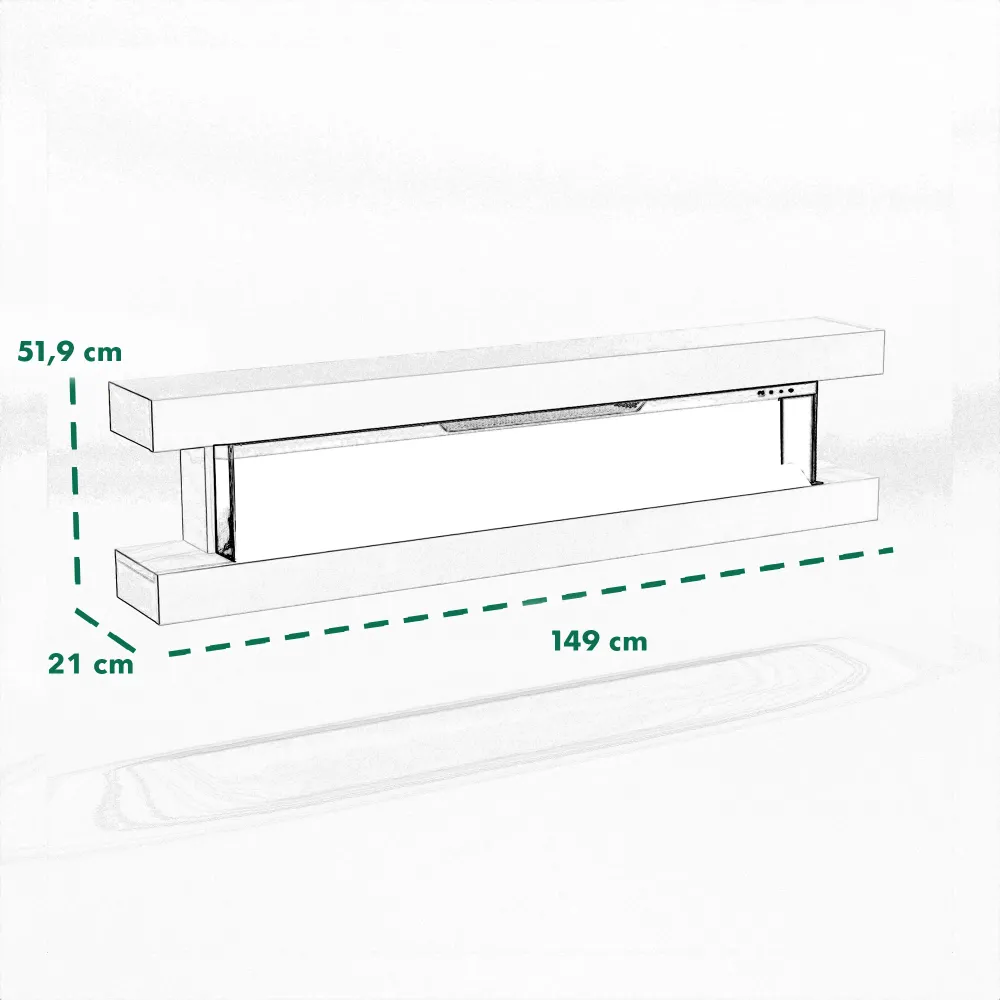 Glow Fire Clear Wall Camino elettrico da parete