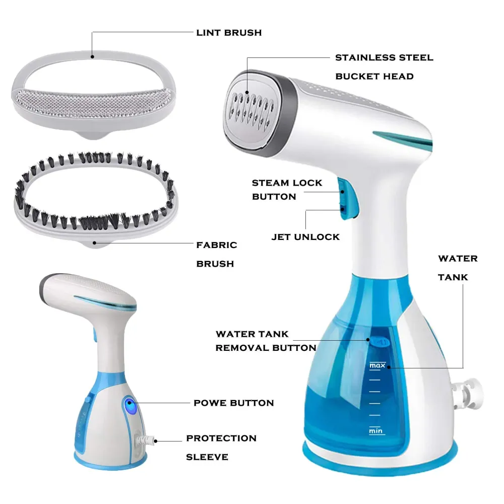 Homeslct Ferro da Stiro Verticale 1500w 280ml Portabile Stiratrice Verticale...