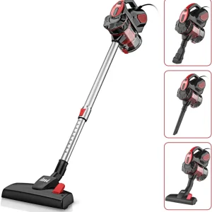 INSE Scopa Elettrica e Aspirapolvere Verticale Portatile con Filo 3 1 Scopa Elettrica Senza Sacco 18Kpa, 600W, 1L [Classe...