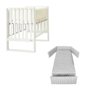 ITALBABY Lettino Evolutivo INFINITO colore bianco con tessile Starlette grigio - culla, lettino con sponde tradizionale e...