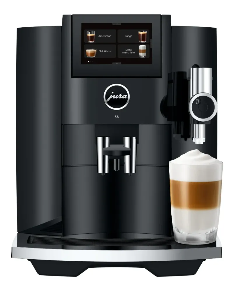 Ⓜ️🔵🔵🔵 JURA S8 Piano Black - Macchina da caffè espresso COMPLETAMENTE AUTOMATICA (dai chicchi al caffè), colore PIANO BLACK...