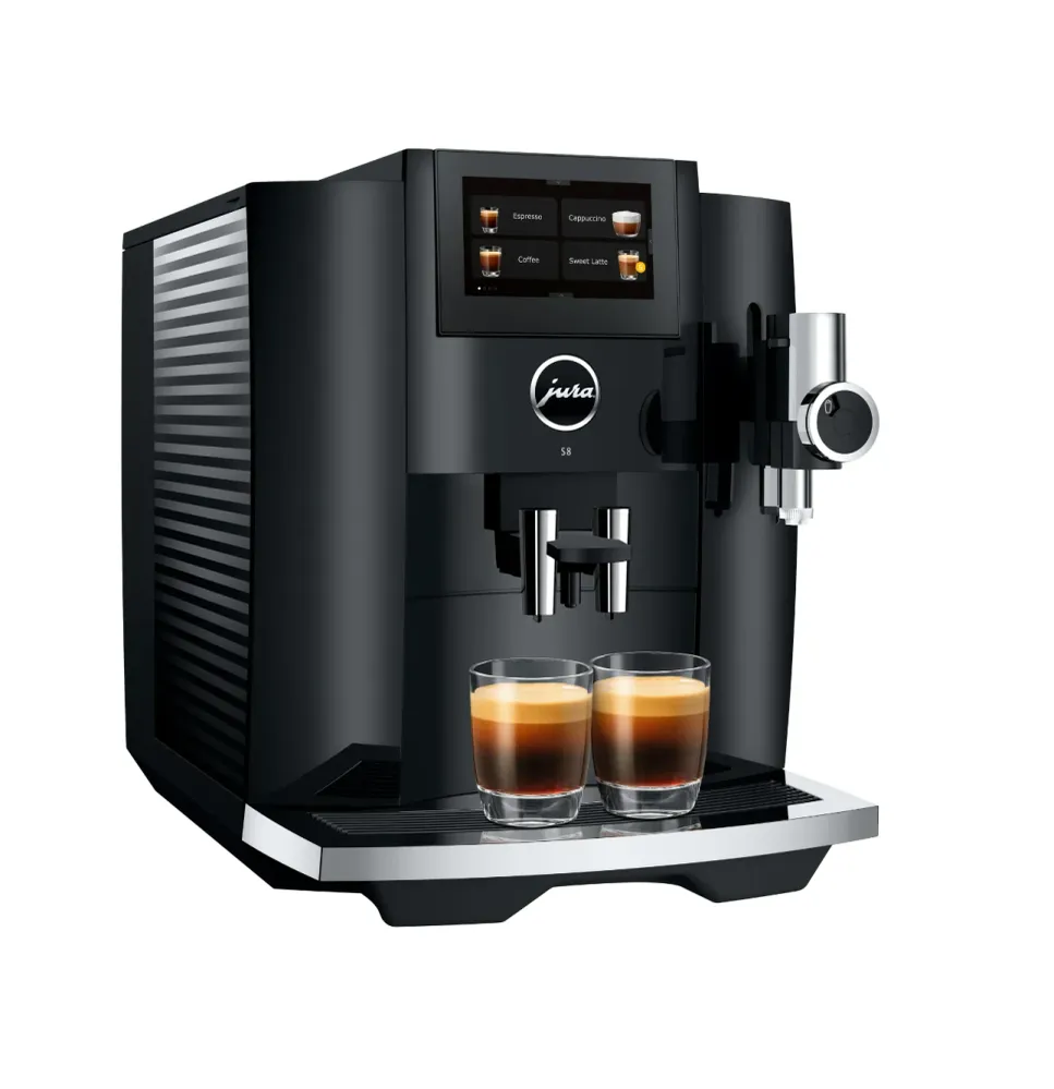 Ⓜ️🔵🔵🔵 JURA S8 Piano Black - Macchina da caffè espresso COMPLETAMENTE AUTOMATICA (dai chicchi al caffè), colore PIANO BLACK...