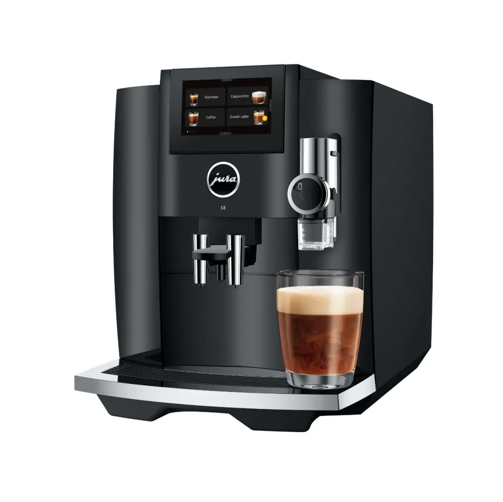 Ⓜ️🔵🔵🔵 JURA S8 Piano Black - Macchina da caffè espresso COMPLETAMENTE AUTOMATICA (dai chicchi al caffè), colore PIANO BLACK...