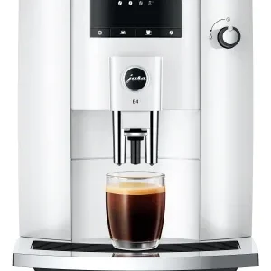 Ⓜ️🔵🔵🔵 JURA E4 Piano White - Macchina da caffè espresso COMPLETAMENTE AUTOMATICA, colore Piano White, 5 Bevande