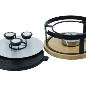 Kadastar Rechaud multifunzione One4All – Ø 24,5 cm, 5 persone, grill da tavolo – acciaio inox/bambù