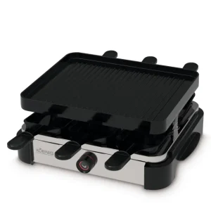 Koenig Raclette Grill Pro – 6 persone, piastra grill pressofusione, 950 W – cromo