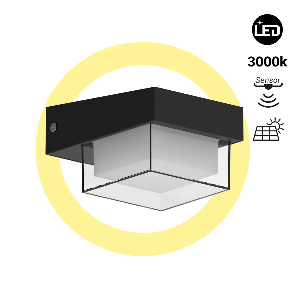 Lampada solare LED con sensore microonde - 3000K - IP65 - 360lm