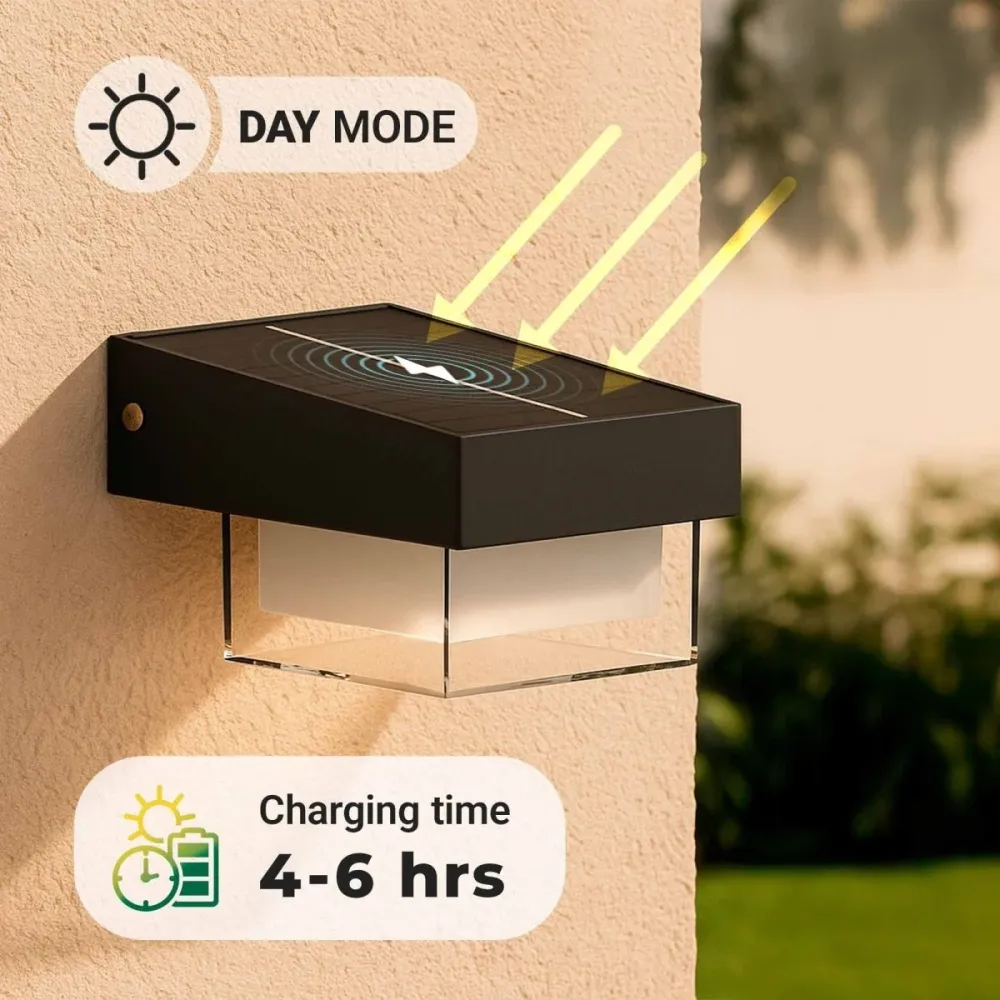 Lampada solare LED con sensore microonde - 3000K - IP65 - 360lm