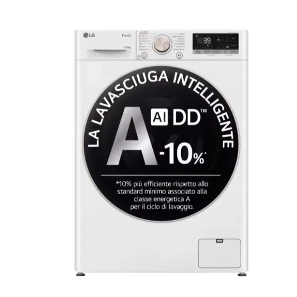 Lavasciuga Carico Frontale LG D4R7011TSWG Serie R7 11 Kg Lavaggio Classe -10% 6 Kg Asciugatura Classe D 1360 Giri (A85×L60...
