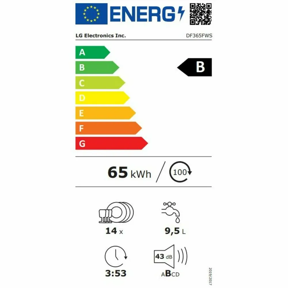 Lavastoviglie LG DF365FWS Bianco B