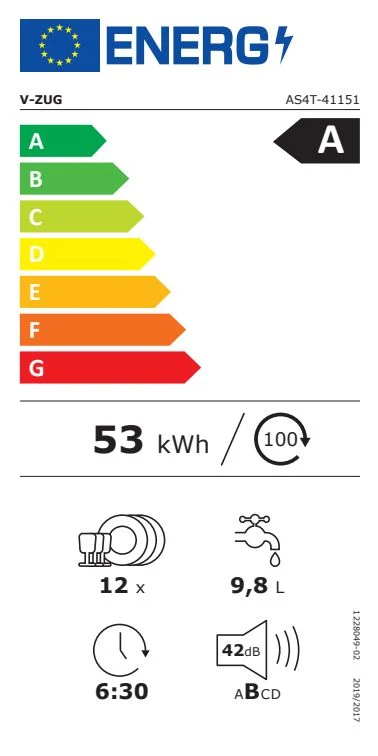 Lavastoviglie v-zug Adoraspülen Weiss V4000 IC