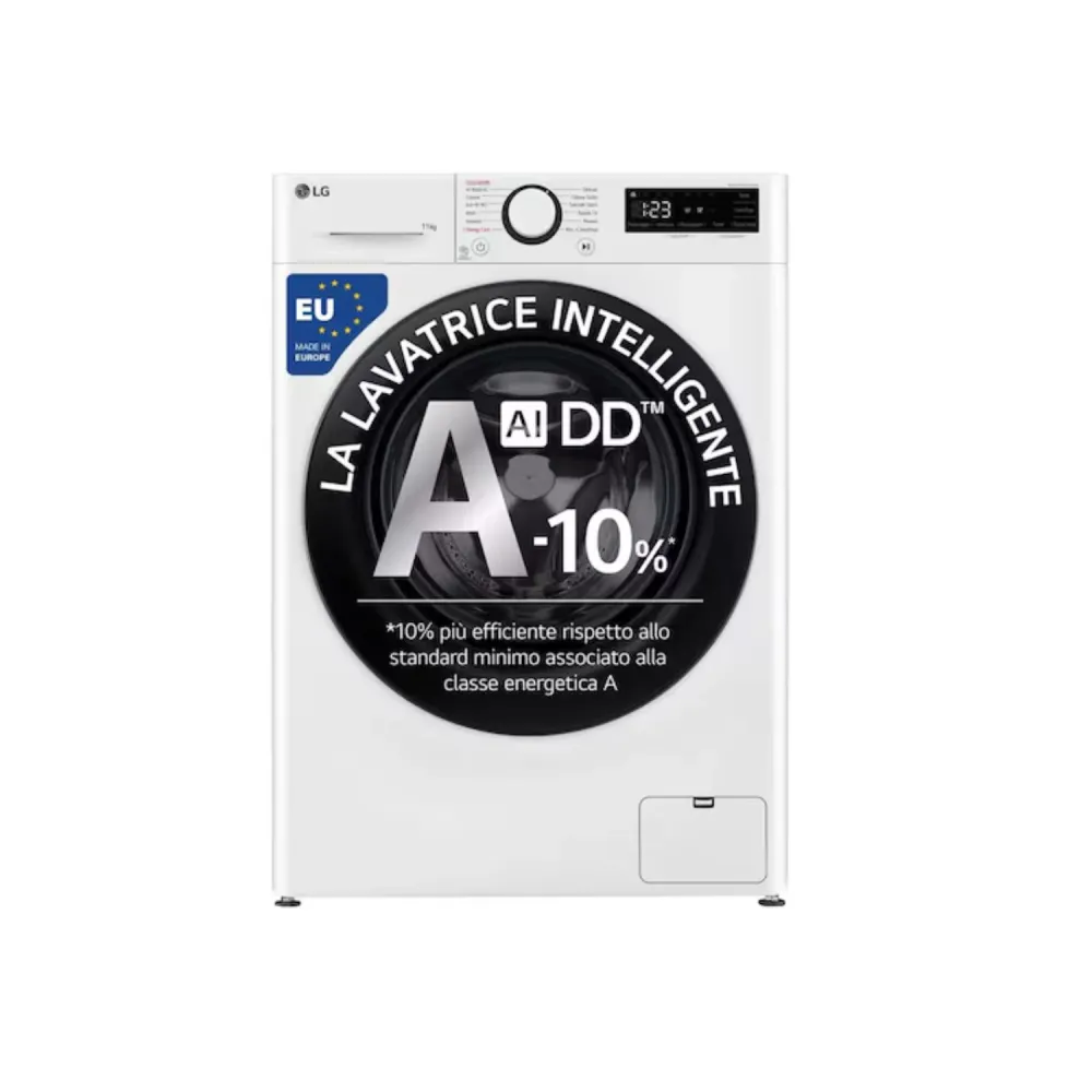 Lavatrice 11kg AI DD™ Serie R3 Classe -10% 1400 giri, Lavaggio vapore, Allergy Care, Inverter Direct Drive White