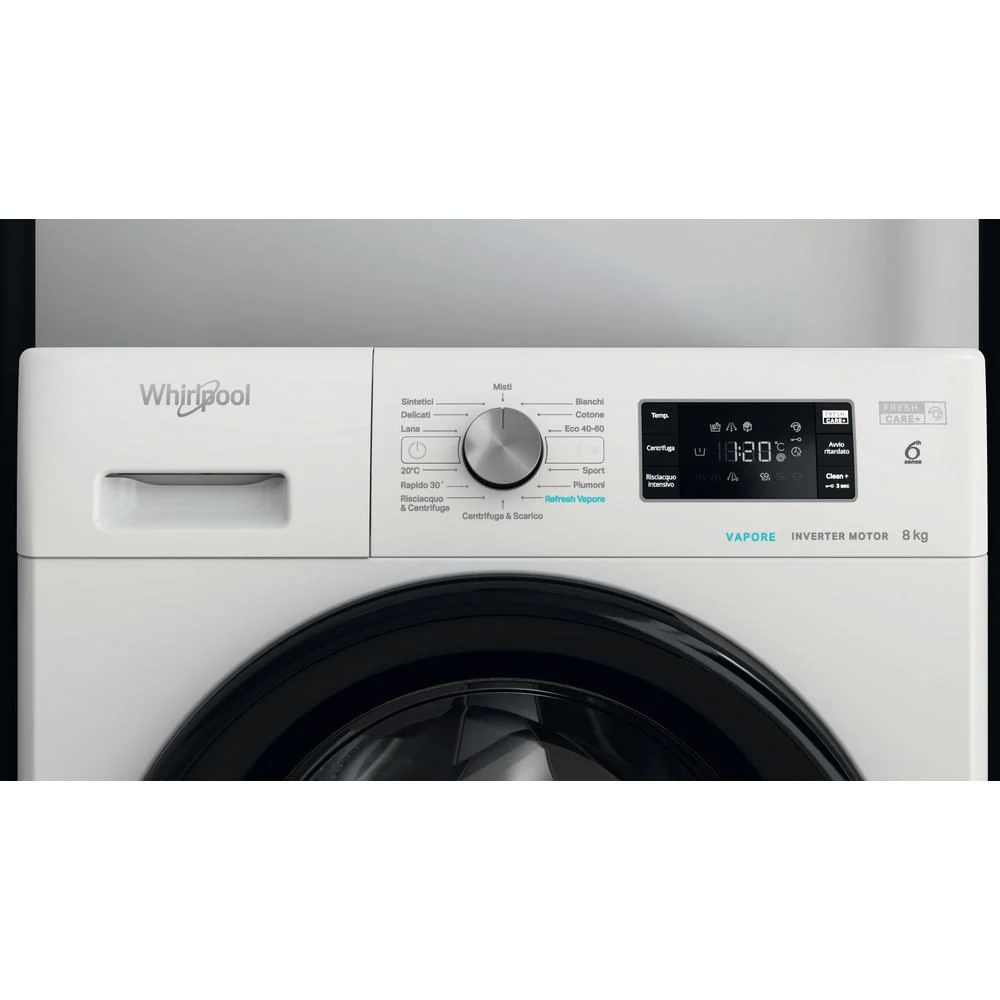 Lavatrice Carica Frontale Whirlpool FFB R8528 BV IT 8 Kg Classe B 1200 Giri (A84,5xL59,5xP63) Tecnologia 6° Senso Refresh...