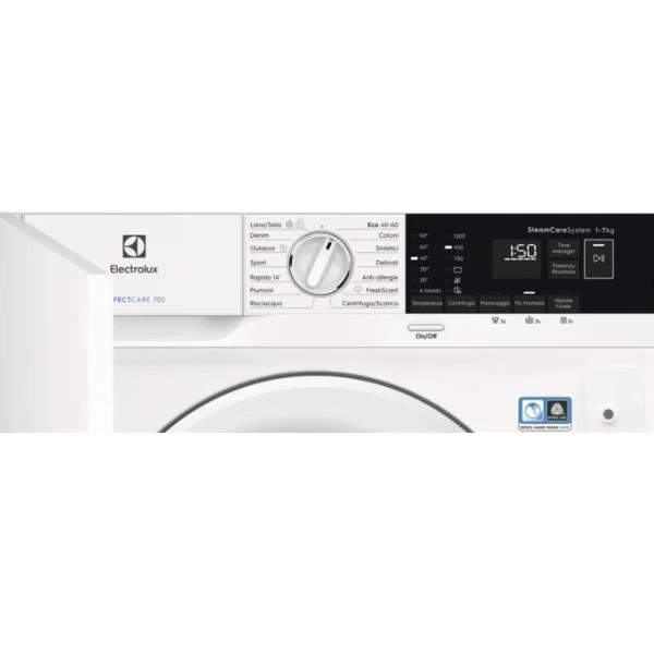Lavatrice Carica Frotale da Incasso Electrolux EW7F572WBI 7KG 1200 Giri PerfectCare 700 SensiCare TimeManager (A81,9xL59,6...