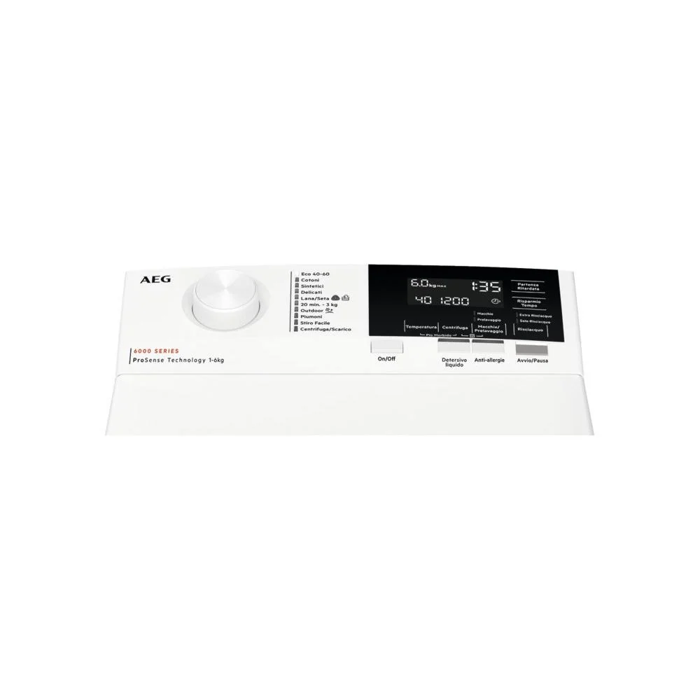 Lavatrice Carico Dall'Alto Aeg Serie 6000 LTR6G62D ProSense Tecnology 6 Kg Classe D 1151 Giri (A89xL40xP60) Bianco