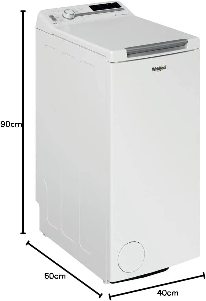 Lavatrice Carico Dall'Alto Whirlpool TDLR 65241BS IT Slim 6,5 Kg Classe C 1200 Giri (A90xL40xP60) Tecnologia 6° senso Moto...