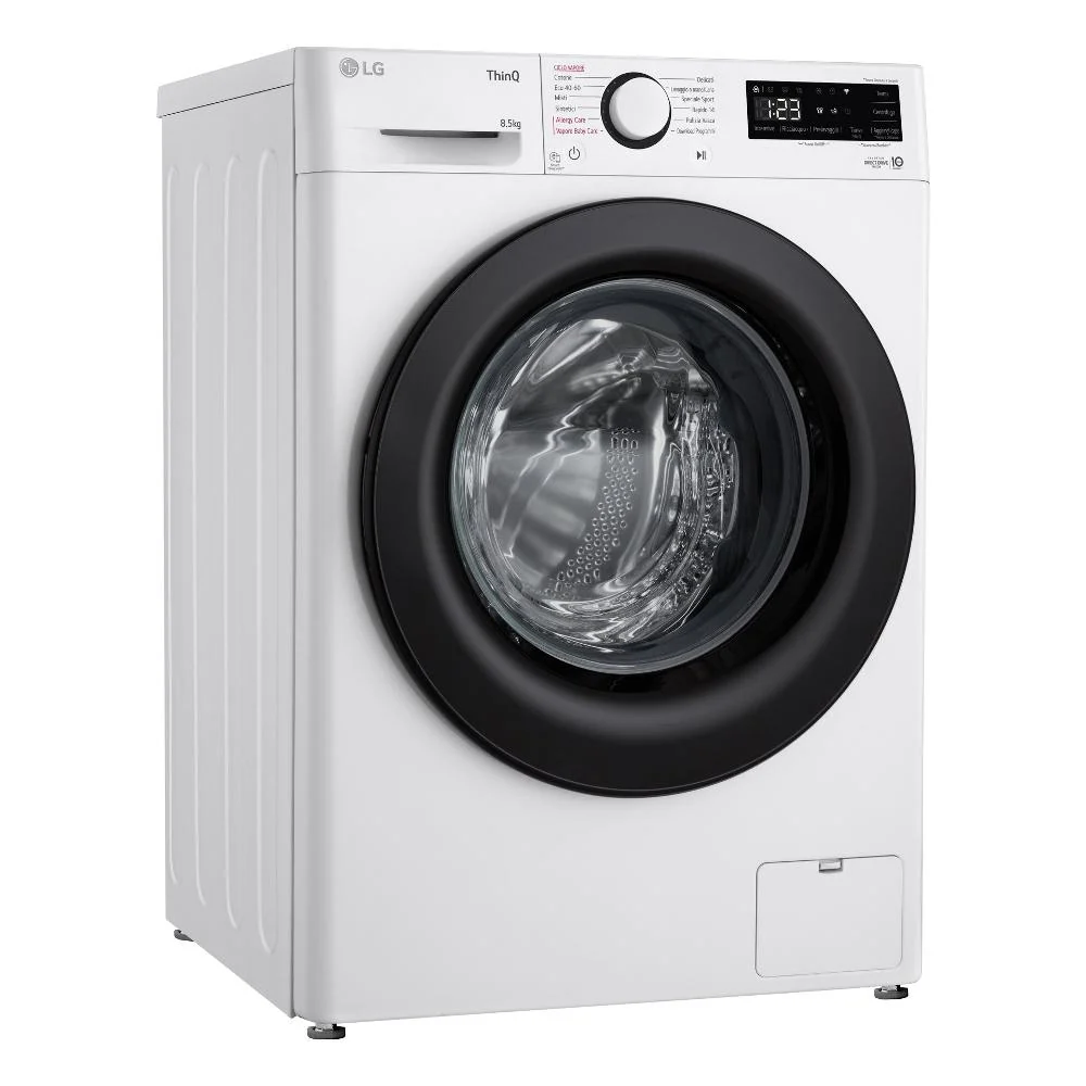 Lavatrice Carico Frontale Lg 8,5 Kg F2WV308S6AW AI DD Classe 1200 Giri (A85xL60xP49,5) ThinQ Alexa Google Assistant Invert...
