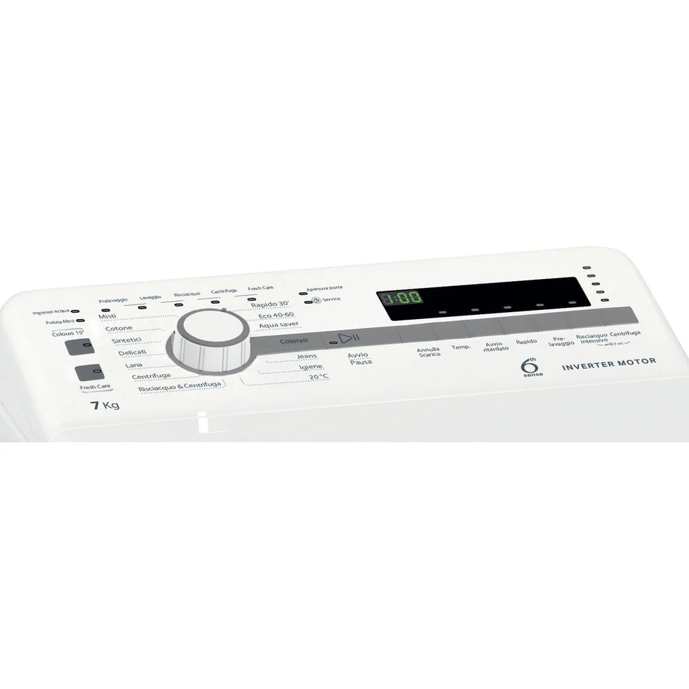 Lavatrice libera installazione carica dall'alto Whirlpool 7 Kg TDLR 7221BS IT/N Classe E