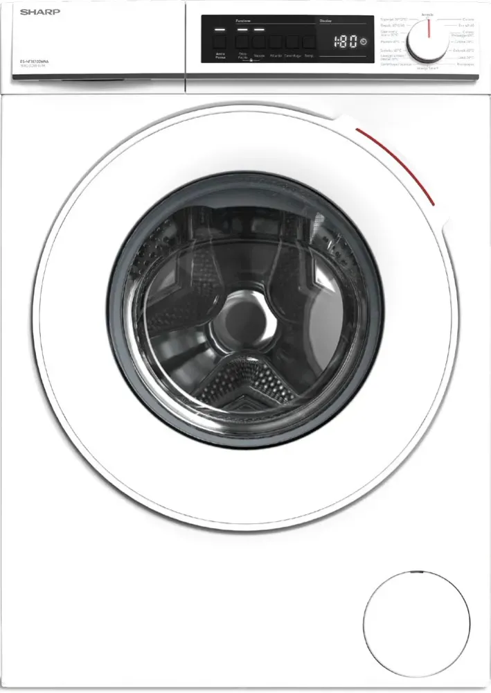 LAVATRICE SHARP 10 Kg Classe Centrifuga 1200 giri con motore Inverter e Funzione Vapore colore Bianco - ES-NFB012DWNA