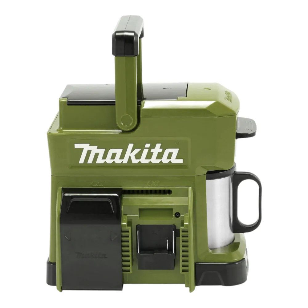 Makita DCM 501 SF2O Caffettiera batteria 12 V max / 18 V oliva + 2x batteria ricaricabile 3,0 Ah + caricatore