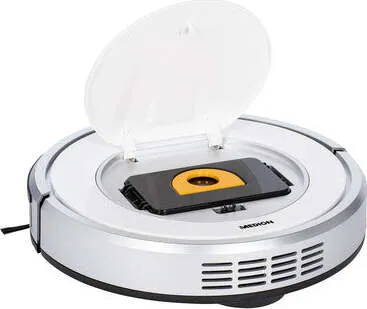 MEDION MD 19100 Robot Aspirapolvere senza Sacchetto Argento, Bianco 0,3 L