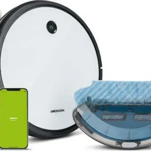 MEDION MD 19601 aspirapolvere robot 0,5 L Senza sacchetto Bianco - (MDN MD19601 ASPIPOL ROBOT)
