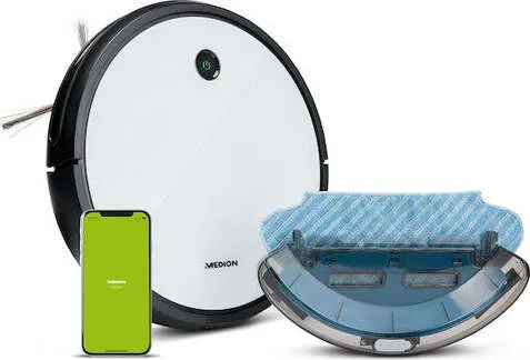 MEDION MD 19601 aspirapolvere robot 0,5 L Senza sacchetto Bianco - (MDN MD19601 ASPIPOL ROBOT)
