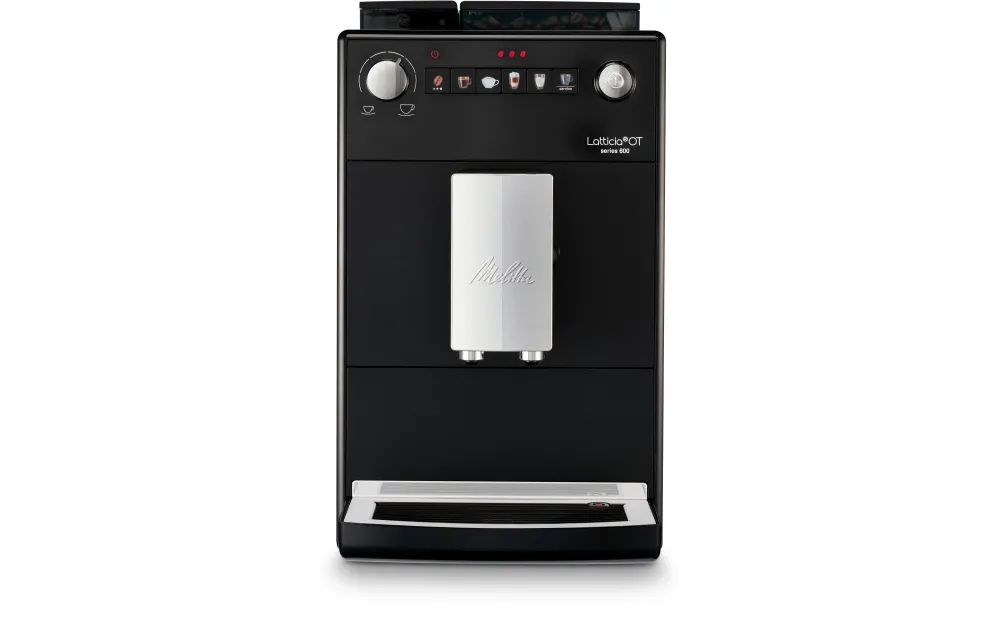Melitta Macchina da caffè Latticia OT F300-100 – Serbatoio acqua 1,5 l, macinacaffè ceramica e schiumalatte – Grigio