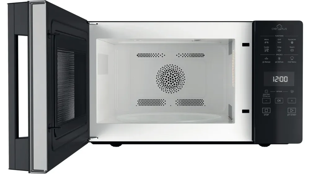 Microonde Combinato Whirlpool Chef Plus Mcp 359 Sl 800 W 25 Litri Grill (A30xL52xP49,4) Funzione Cottura Vapore Argento