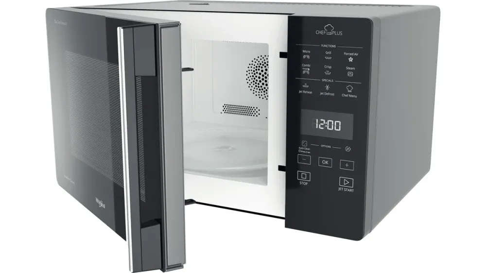 Microonde Combinato Whirlpool Chef Plus Mcp 359 Sl 800 W 25 Litri Grill (A30xL52xP49,4) Funzione Cottura Vapore Argento