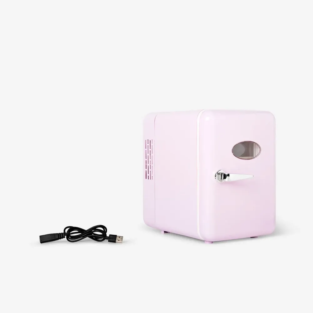 Mini frigo per cosmetici viola con adesivi