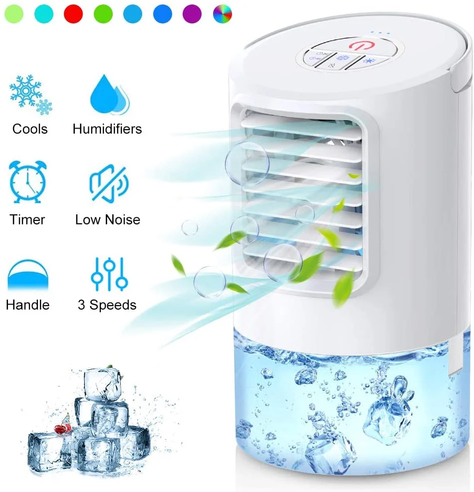 Mini Raffreddatore D'aria, Air Cooler Personale Condizionatori Ventilatore 3 1 Evaporativo Umidificatore Purificatore D'ar...