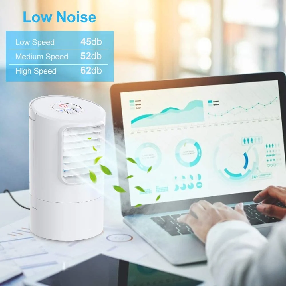 Mini Raffreddatore D'aria, Air Cooler Personale Condizionatori Ventilatore 3 1 Evaporativo Umidificatore Purificatore D'ar...