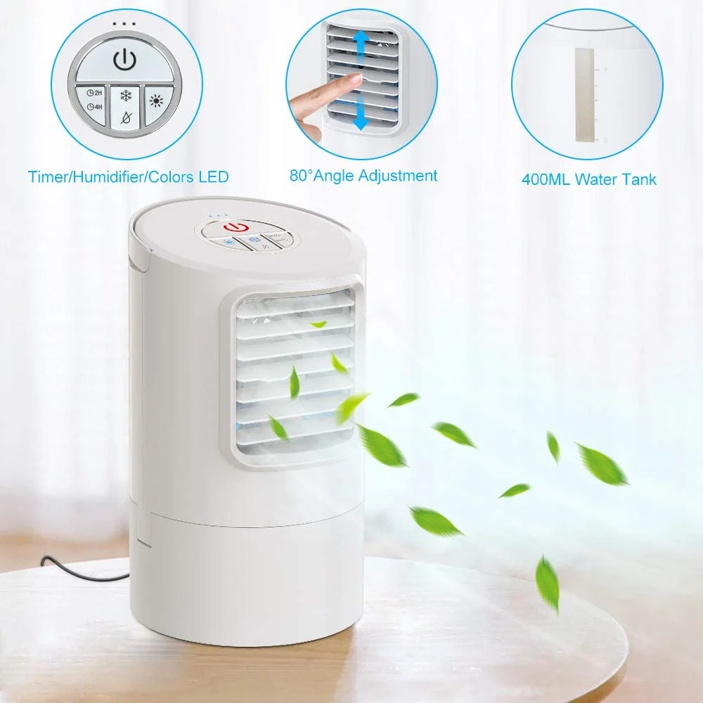 Mini Raffreddatore D'aria, Air Cooler Personale Condizionatori Ventilatore 3 1 Evaporativo Umidificatore Purificatore D'ar...