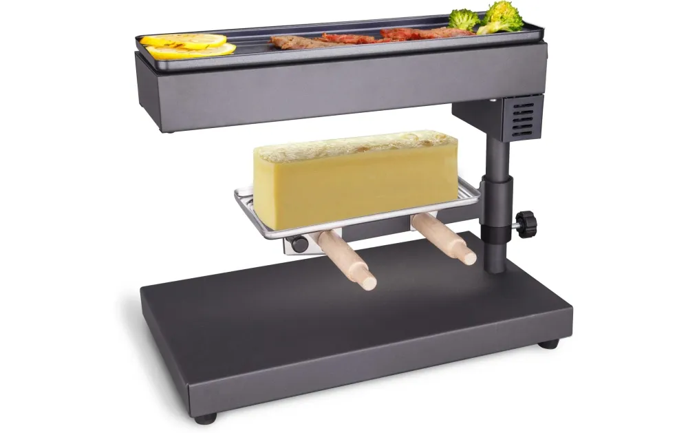Nouvel Raclette Bloc – 600 W, rivestito acciaio, 1 metà formaggio, rettangolare – nero