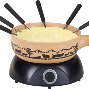 Nouvel Set per fonduta Scherenschnitt – ceramica, 6 persone, elettrico – beige