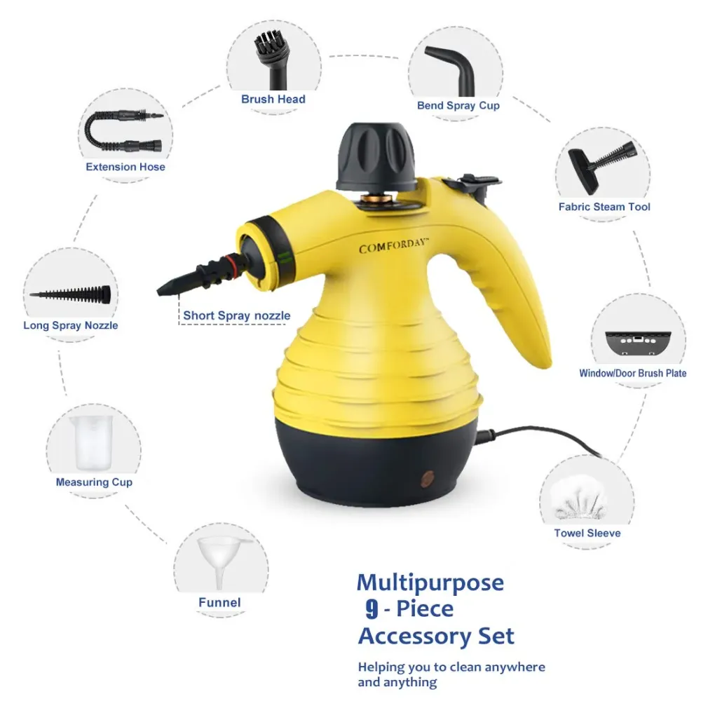 NUOVO ORIGINALE Pulitore Vapore, Vapore Portatile Multiusi Giallo