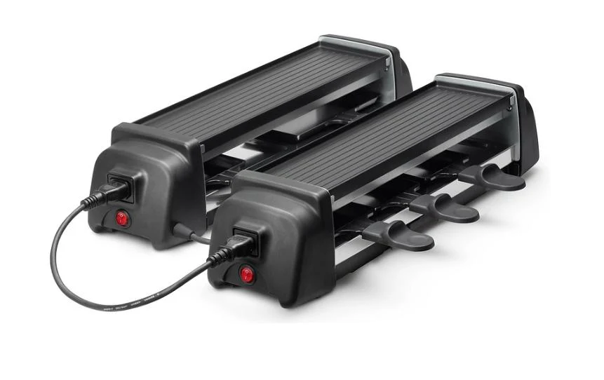 Ohmex Griglia per raclette OHM-RCL-4002 – 8 persone, 600 W, rivestimento antiaderente e supporto per padelle – Nero