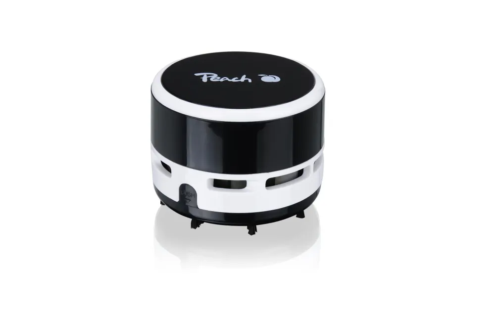 Peach Mini aspirapolvere da tavolo PA105 – Batteria 2× AA, Ø 80 × 65 mm