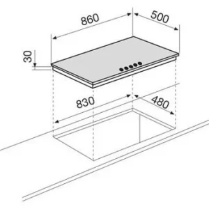 Piano cottura 90cm inox GLEM GT955IX