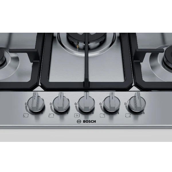 Piano Cottura Gas Bosch Serie 4 PGQ7B5B90 5 Fuochi (L75xP52) Stainless steel
