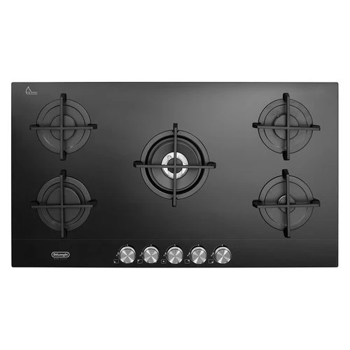 Piano Cottura Gas De Longhi LIFE Nsl 590 Nc 5 Fuochi (L90xP51) Vetroceramica Nero