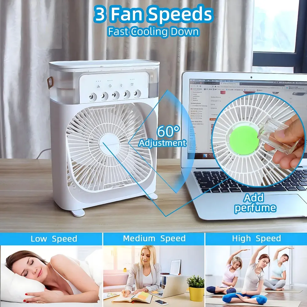 Pro Raffrescatore d'aria 3 1 - Ventilatore, climatizzatore e umidificatore con illuminazione LED colorata